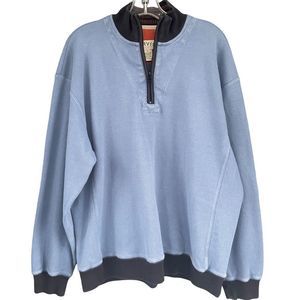ORVIS Light Blue 1/4 Zip Sweater Size Large